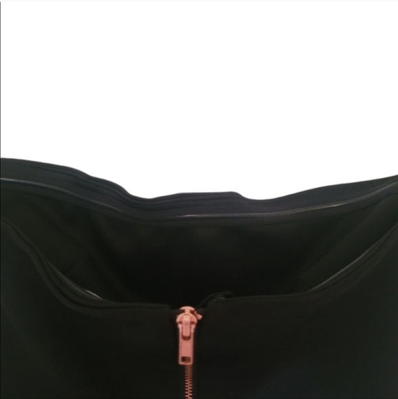 MILLY Strapless Cutout Rose Gold Zipper Bodycon Little Black Dress, Size 0 - Picture 4 of 11